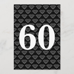 60th wedding anniversary invitations with diamonds