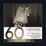 60th Wedding Anniversary Invite 5.25 x 5.25<br><div class="desc">Retro 60th Wedding Birthday Corporate Anniversary Invitation 5.25 x 5.25</div>