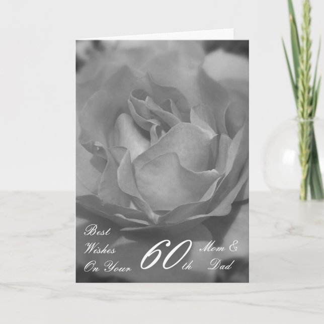 60th Wedding Anniversary Mom & Dad Rose Card (Front)