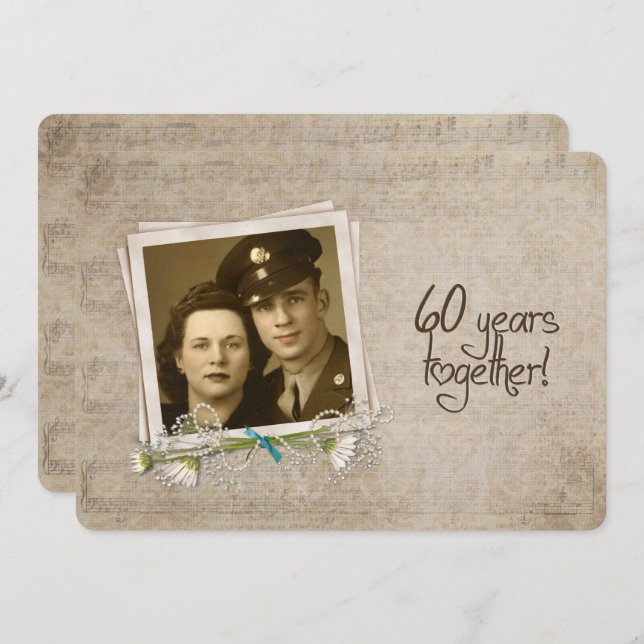 60th Wedding Anniversary Open House Invitation (Front/Back)