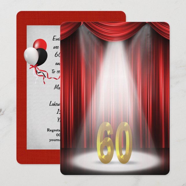60th Wedding Anniversary Party Invitation (Front/Back)