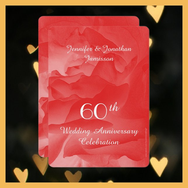 60th Wedding Anniversary Party Invitation, Rose Invitation (Creator Uploaded)