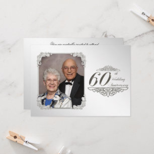 60th Wedding Anniversary Photo Invitation Card
