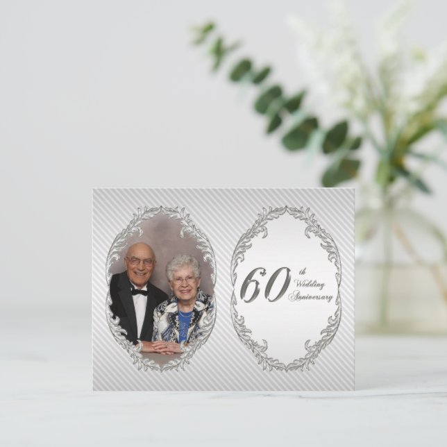 60th Wedding Anniversary Photo Invitation Card (Standing Front)