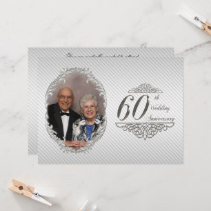 60th Wedding Anniversary Photo Invitation Card