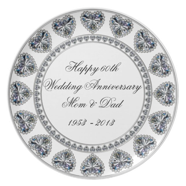 60th Wedding Anniversary Plate (Front)