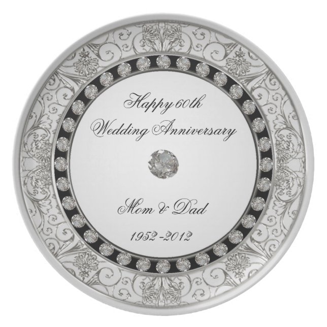 60th Wedding Anniversary Plate (Front)