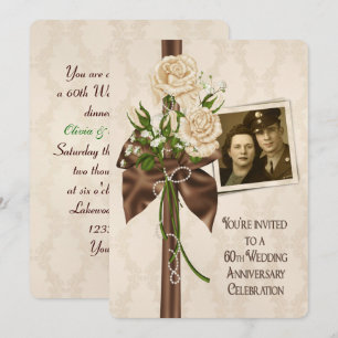 60th Wedding Anniversary Roses Invitation
