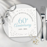 60th Wedding Anniversary Script Hearts Confetti Napkin<br><div class="desc">Featuring delicate love hearts confetti. Designed by Thisisnotme©</div>