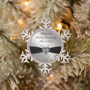60th Wedding Anniversary Snowflake Ornament