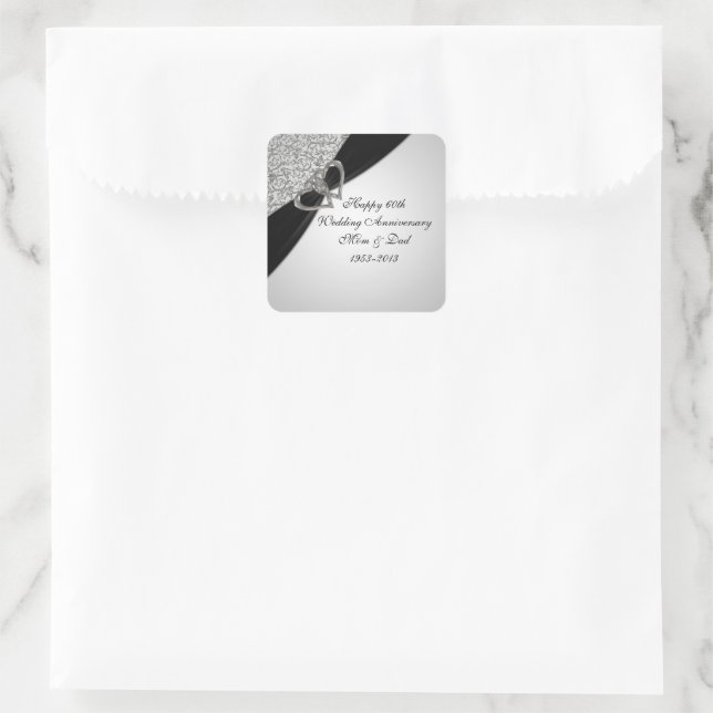 60th Wedding Anniversary Sticker (Bag)