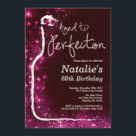 60th Wine Birthday Aged to Perfection Pink Glitter Invitation<br><div class="desc">60th Wine Birthday Invitation. Aged to Perfection. Black and Pink Glitter. Red Wine. Wine Tasting Invitation. Black and Gold Glitter Champagne. 18th 20th 21st 30th 40th 50th 60th 70th 80th 90th 100th, Any Ages. For further customization, please click the "Customize it" button and use our design tool to modify this...</div>