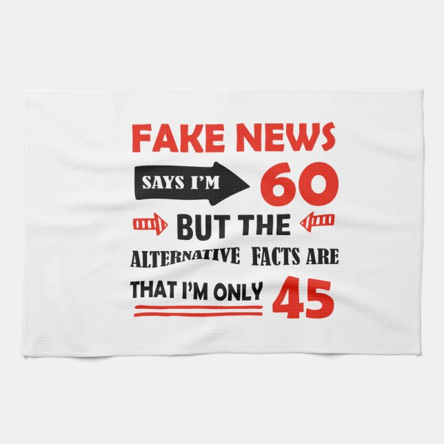 60th year old birthday gifts kitchen towel (Horizontal)