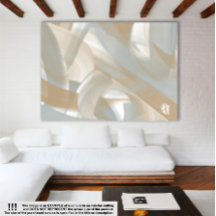 60x40" Sandy Tornado Trend Abstract Art Beige
