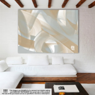 60x40" Sandy Tornado Trend Abstract Art Beige Canvas Print