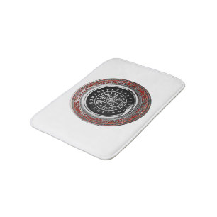 [610] Vegvisir - Viking Silver Magic Runic Compass Bath Mat