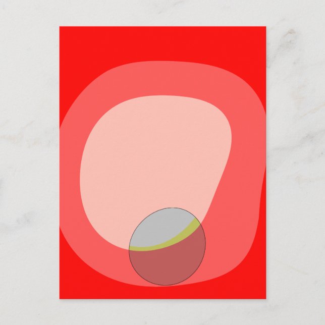 615 Red Abstract Postcard (Front)