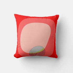 615 Red Abstract Throw Pillow