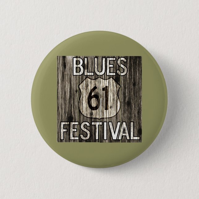 61 Blues Festival 2 Inch Round Button (Front)