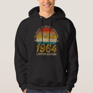 61 Year Old 1964 Retro Awesome 61st Birthday Gift Hoodie