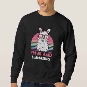 61 Year Old Bday Llamazing 61st Birthday Llama Sweatshirt
