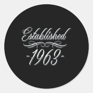 61 Year Old Tattoo Lover Birth Year 1963 61st Birt Classic Round Sticker