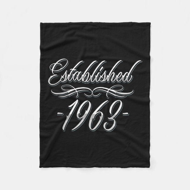 61 Year Old Tattoo Lover Birth Year 1963 61st Birt Fleece Blanket (Front)