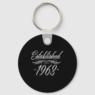 61 Year Old Tattoo Lover Birth Year 1963 61st Birt Keychain