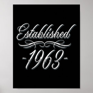 61 Year Old Tattoo Lover Birth Year 1963 61st Birt Poster