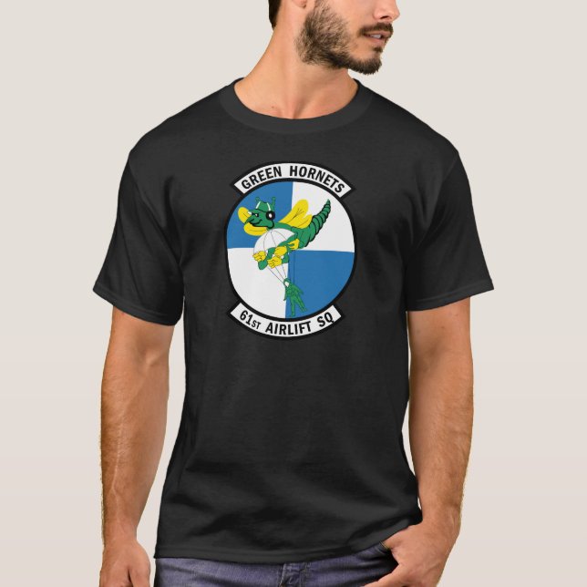 61st Airlift Squadron - Green Hornets T-Shirt (Front)