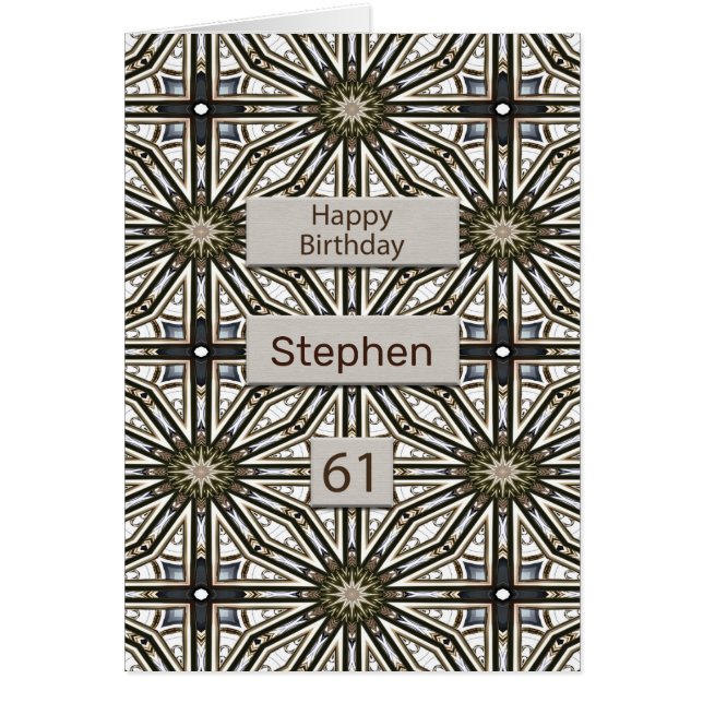 61st Birthday Abstract Mandala Design (Front)