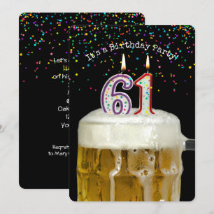 61st Birthday Beer Party Invitation