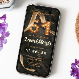 61st Birthday Mobile Invitation