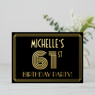 61st Birthday Party — Art Deco Style “61” + Name