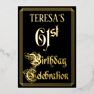 61st Birthday Party — Fancy Script & Custom Name
