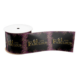 61st Birthday  Satin Ribbon