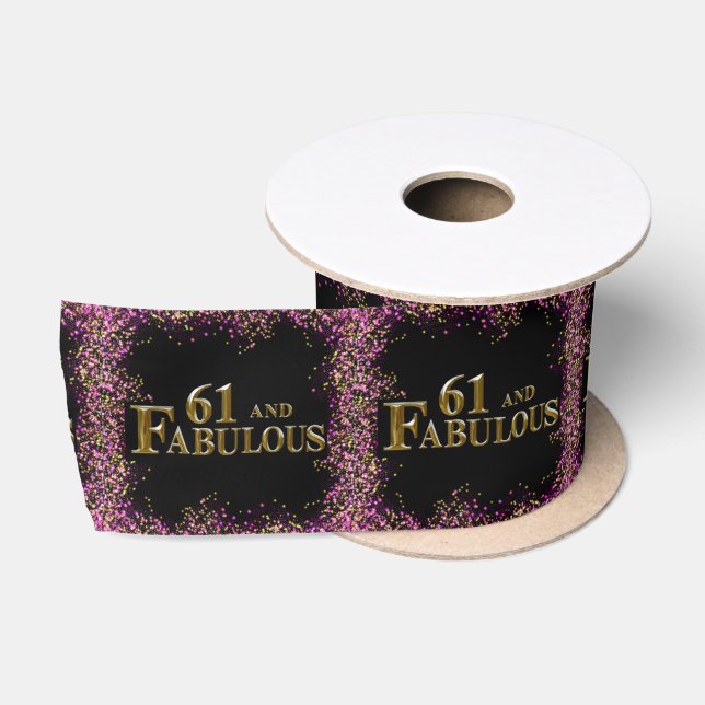 61st Birthday  Satin Ribbon (Spool)