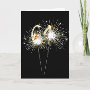 61st Birthday Sparklers on Black  Card