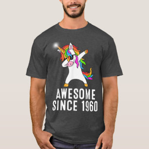 61st birthday, unicorn dab, Awesome since 1960 T-Shirt