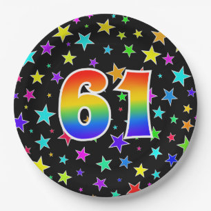 61st Event: Bold, Fun, Colourful Rainbow 61 Paper Plate