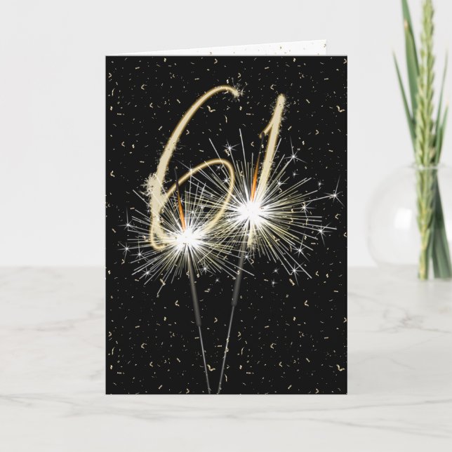 61st wedding anniversary sparklers card (Front)