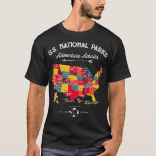 62 National Parks Map Gifts US Park Vintage T-Shirt