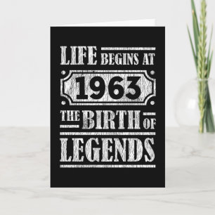 62 Year Old 1963 Birth Of Legend 62nd Birthday Card