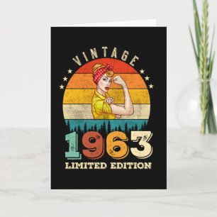 62 Year Old Bday 1963 Vintage 62nd Birthday Women Card