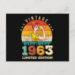 62 Year Old Bday 1963 Vintage 62nd Birthday Women Postcard