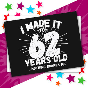 62 Year Old Sarcastic Meme Funny 62nd Birthday Postcard