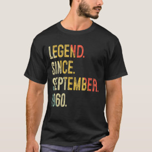 62 Years Old 62nd Birthday Legend Since September  T-Shirt