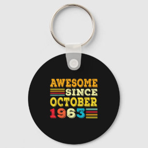 62 Years Old Awesome Since October 1963 62nd Birth Keychain