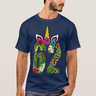 62 Years Old Birthday Girl Floral Unicorn 62nd Bir T-Shirt