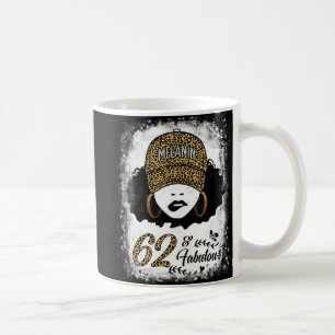 62 Years Old Fabulous Melanin Girl Leopard 62th Bi Coffee Mug